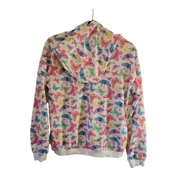 WELAKEN HOODIE SWEATSHIRT PULLOVER WITH BUTTERFLY PRINT KANGAROO POCKET SIZE 12Y - Picture 4 of 8